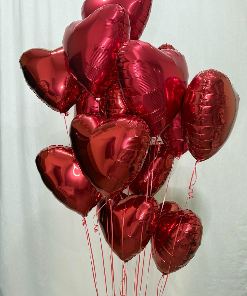 Воздушные шары сердце 15 штук