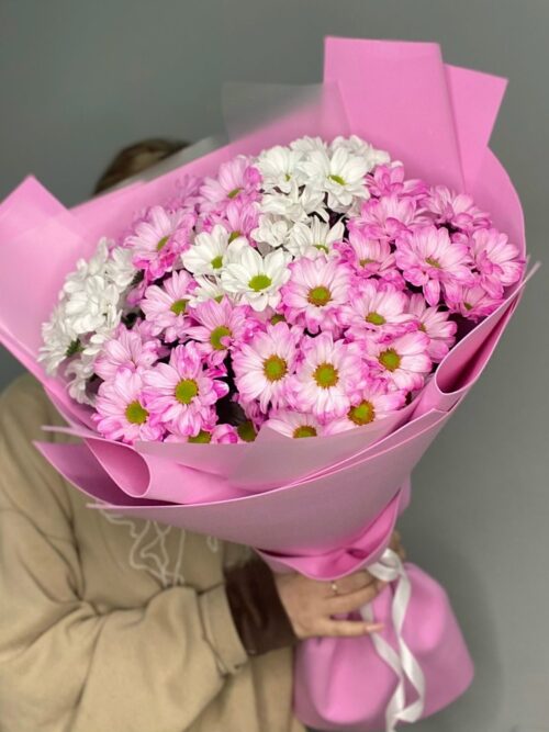 Ромашки в розовом оформлении💕💕💕