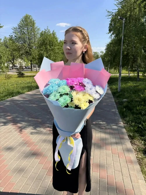 Alternative view of Дофаминовый букет хризантемы 5