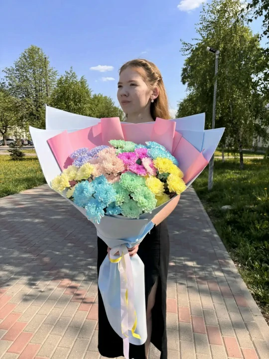 Дофаминовый букет хризантем 9 — изображение 3