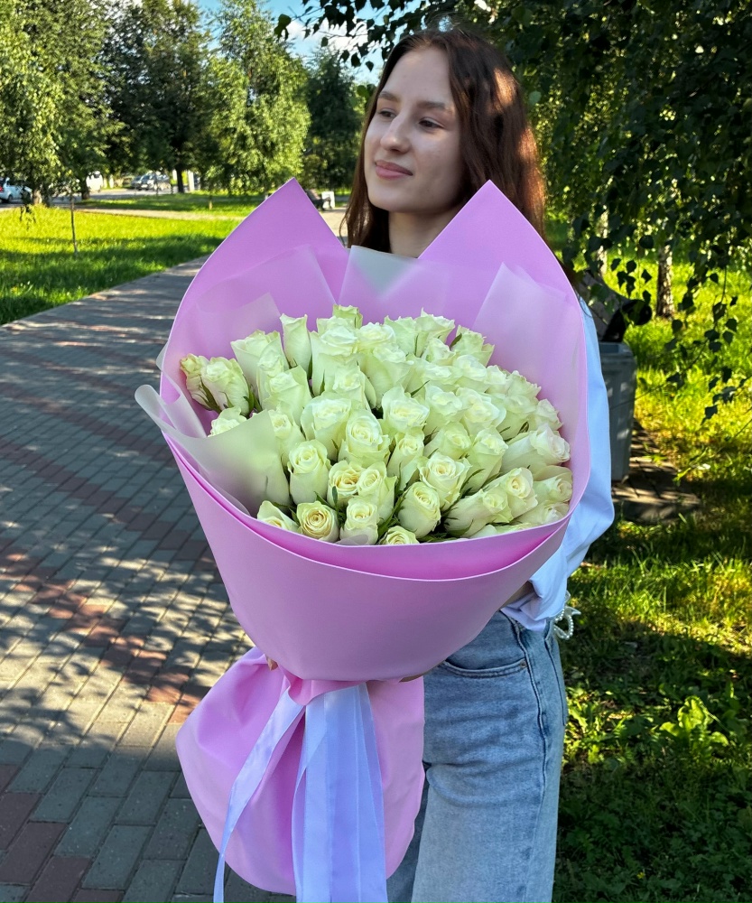 Букет 55 кенийских роз