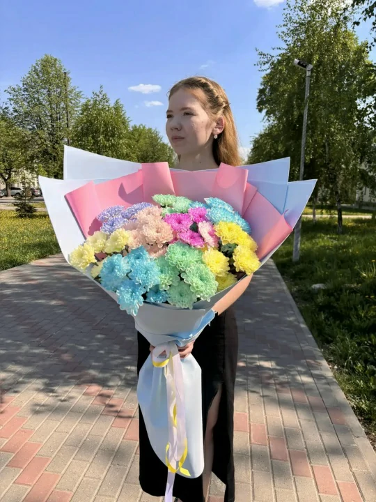 Дофаминовый букет хризантем 9 — изображение 4