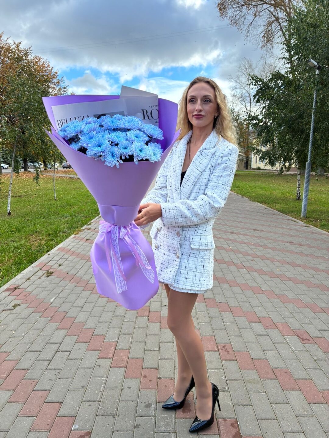 Букет-гигант из хризантем "Яркие краски"