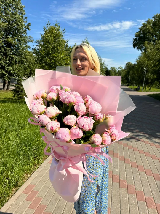 Букет Бантики с пионами Xl — изображение 3