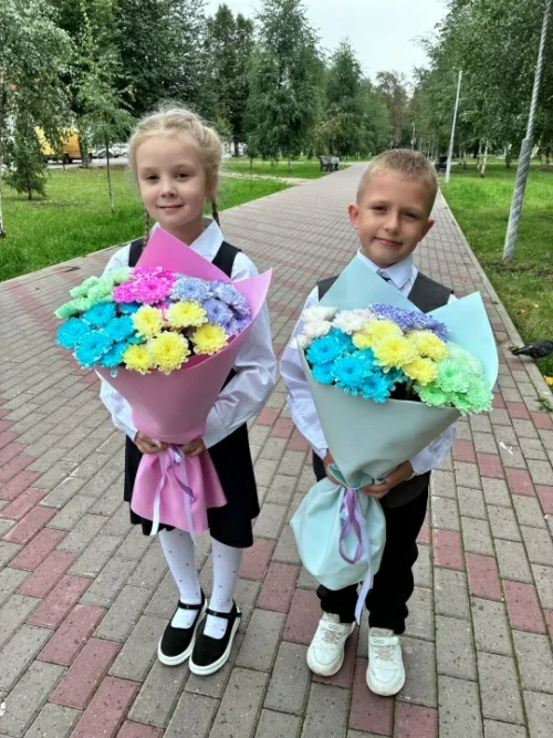 Букет хризантем "Акварель"