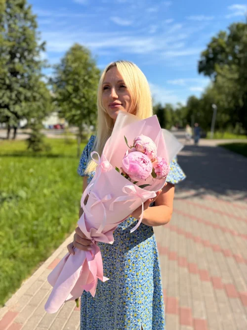 Букет Бантики пионов XS