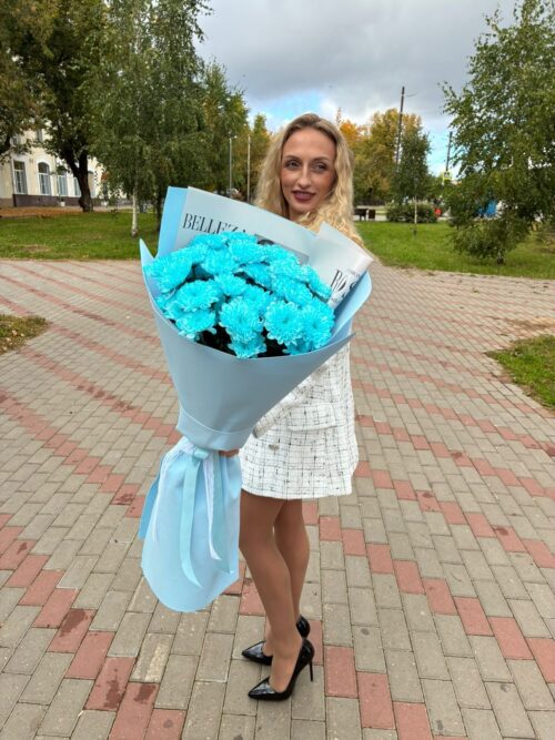 Букет-гигант из хризантем "Яркие краски"