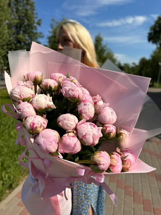 Букет Бантики с пионами Xl — изображение 4